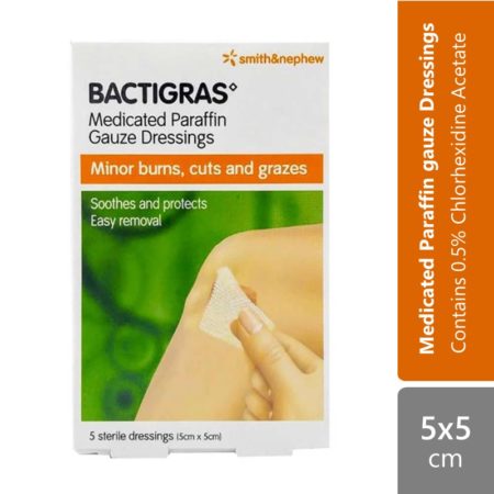 Bactigras 5cm X 5cm 5s + 1s (promo) | Contains 0.5% Chlorhexidine Acetate