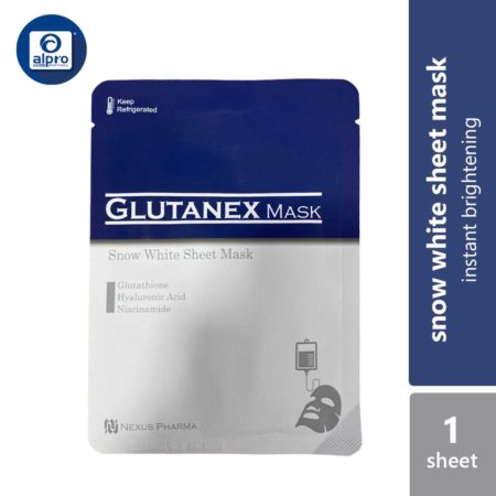 Glutanex Snow White Sheet Masks 1s | High Antioxidant / Promote Bright Radiant Skin / Whitening / Skin Nourishment