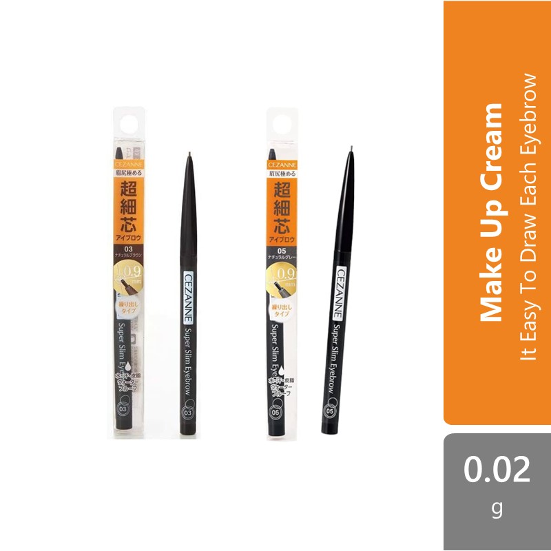 Cezanne Super Slim Eyebrow (03 Natural Brown/ 05 Natural Gray) |it Easy To  Draw Each Eyebrow