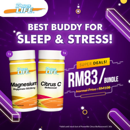 Powerlife Magnesium & Citrus C Bundle | Sleep Support/stress Relief/relax Muscle/rich Vitamin C/????c/?????