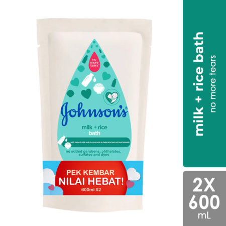 Johnson Baby Milk+rice Wash 600ml 2s