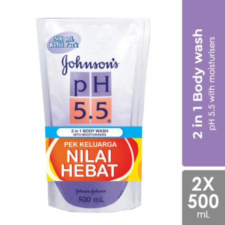 Johnsons Ph5.5 2in1 Body Wash W/moisturizers 500ml 2s