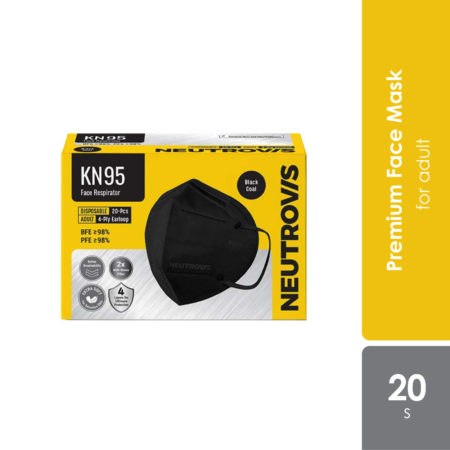 Neutrovis Kn95 (black Coal) Face Respirator 20s