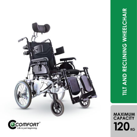 Comfort L7 18-inches Aluminium Tilt-in-space Wheelchair | Foldable & Durable Wheelchair