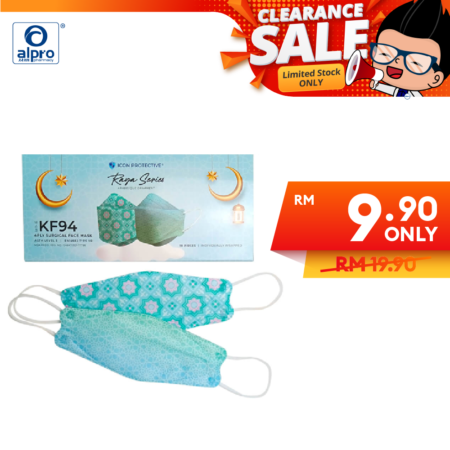 Icon Protective Kf94 4 Ply Surgical Face Mask Raya Arabesque With Ear Loop (raya Series) 10s | For Adults