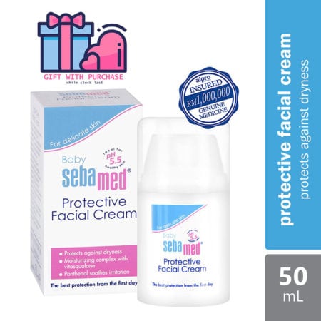 Sebamed Baby Protective Facial Cream 50ml Free Baby Wash Extra Soft 20ml