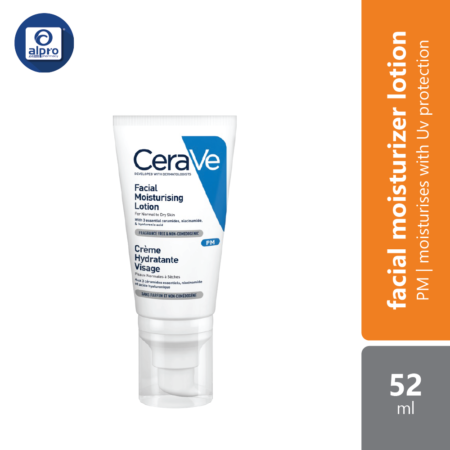 Cerave Pm Facial Moisturizer Lotion 52ml | Helps Restore Skin's Protective Barrier