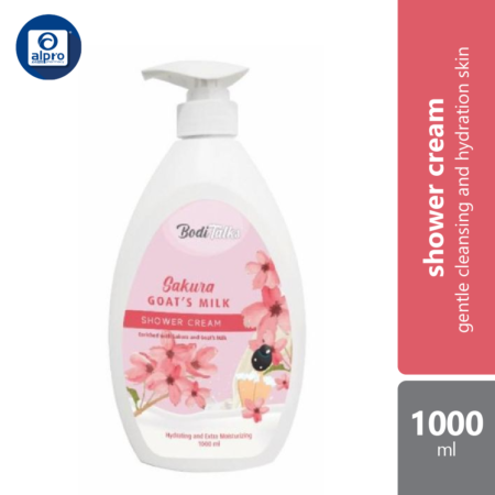 Boditalks Goat's Milk Shower Cream - Sakura 1000ml | To Soothes, Hydrates And Moisturizes The Skin.