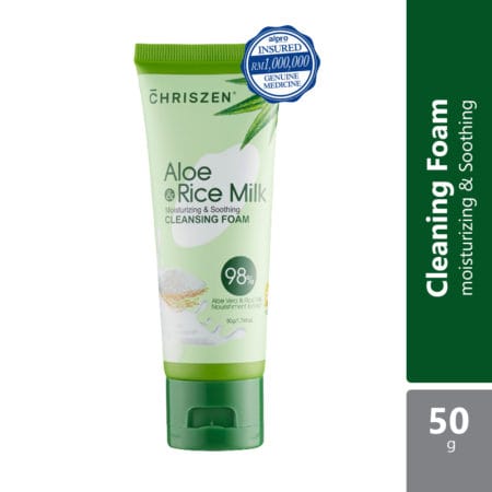 Chriszen 98% Aloe Vera & Rice Milk Cleansing Foam 50g | Moisturizing & Soothing