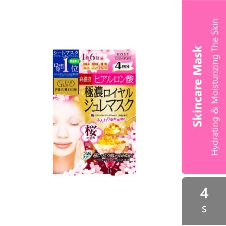 Kose Cosmeport Clear Turn Premium Royal Jelly Mask 4s ( Hyaluronic Acid Sakura  Rice Extract  Vitamin C )