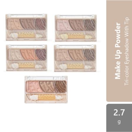 Cezanne Toneup Eye Shadow (01 Natural Brown/ 04 Pink Brown/ 06 Orange Cassis/07 Red Brown) |tri-color Eyeshadow With Tip