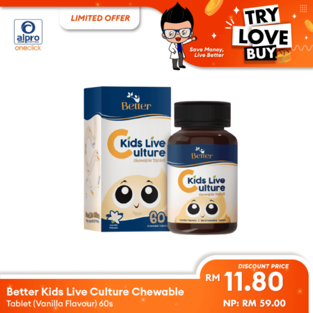 Better Kids Live Culture Chewable Tablet (Vanilla Flavour) 60s