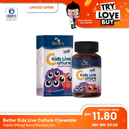 Better Kids Live Culture Chewable Tablet (Mixed Berry Flavour) 60s