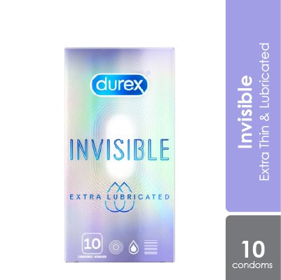 Durex Invisible Extra Thin Extra Lubricated Condom 10s