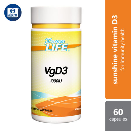 Powerlife Vitamin D3 (VgD3) 1000IU 60s | Sunshine Vitamin For Immunity Health