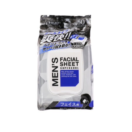 Sugi S Select Men's Facial 50 Sheet-Supercool | Sports Sweat Wipes