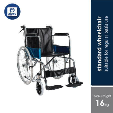 Bmate Standard Wheelchair BB908[2]-46 Black Pvc 16kg (Black Frame)