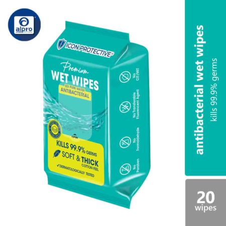 Icon Protective Premium Wet Wipes Antibacterial 20s