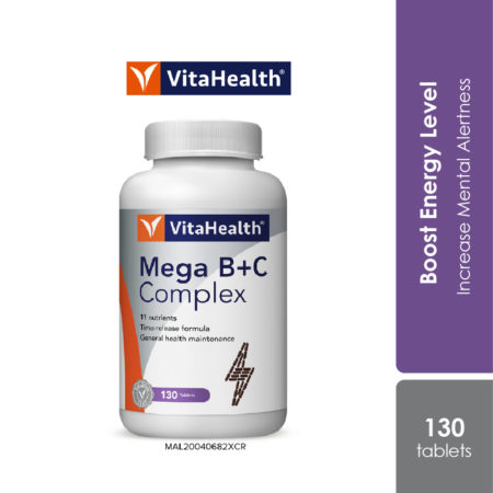 Vitahealth Trn Mega Vitamin B+c Complex 130s | Boost Energy Level