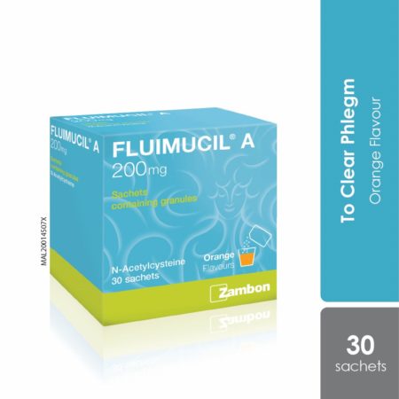 Fluimucil A 200mg (Orange) Sachet 30s | Clear Phlegm