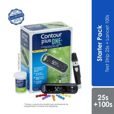 Contour Plus One Meter Starter Pack With Test Strip 25s + Lancet 100s