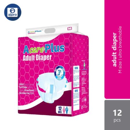 Acareplus Adult Diaper M Size 12s | Ultra Breathable & Absorbent