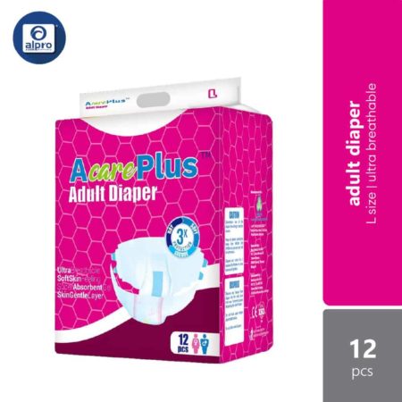 Acareplus Adult Diaper L Size 12s | Ultra Breathable & Absorbent