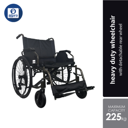 Moven BM590Q-60 Heavy Duty Steel Wheelchair - 24 Inch Seat Width