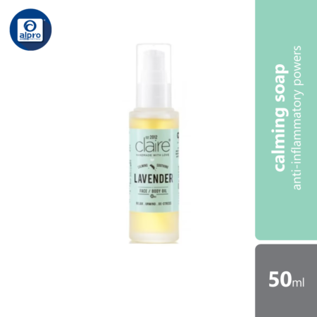 Claire Organics Lavender Face & Body Oil 50ml