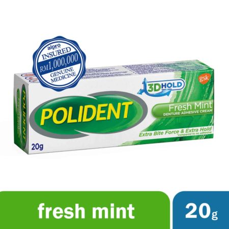 Polident Fresh Mint Denture Adhesive Cream 20g