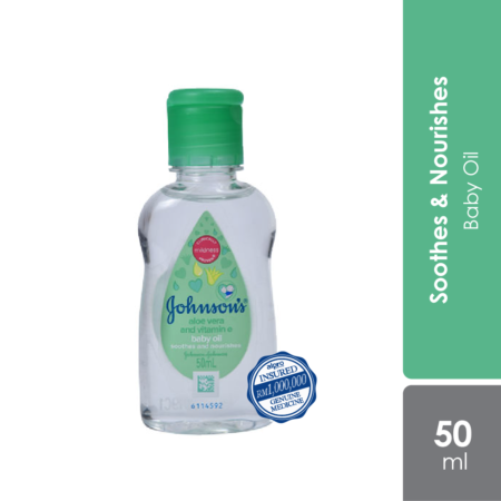 Johnsons Baby Oil Alovera With Vitamin E 50ml | Soothes & Nourishes