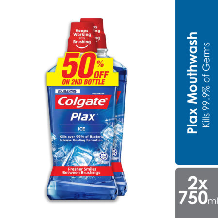 Colgate Plax Ice Mouthwash 750ml 2s