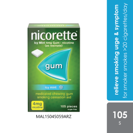 Nicorette Icy Mint Gum 4mg 7x15s | Medicated Gum To Relieve Smoking Urge & Withdrawal Symptom