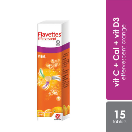 Flavettes Vital Effervescent Orange with Vitamin C 15s | Bone Health