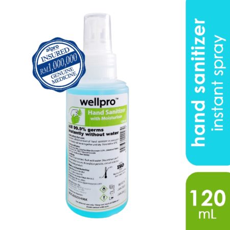 Wellpro Hand Sanitizer Spray 120ml | Kills 99.9% of Germs