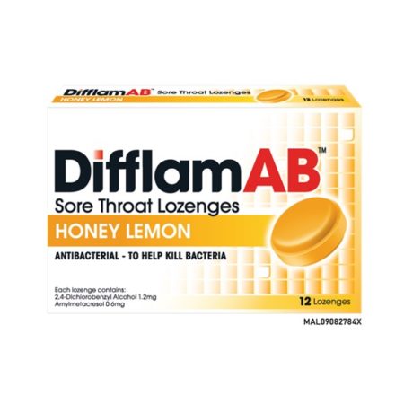 Difflamab Sore Throat Lozenges Honey Lemon 12s | Lozenges