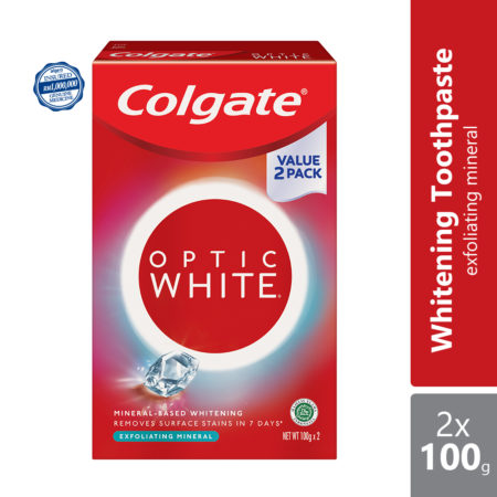 Colgate Optic White Exfoliating Mineral Toothpaste Valuepack 100g X 2