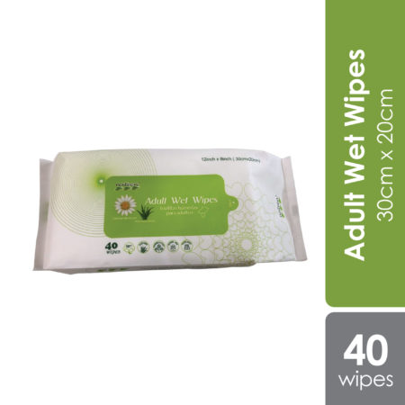 Absorba Nateen Adult Wet Wipes With Chamomile & Aloe Vera 40s