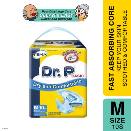 Dr.P Basic Adult Diaper M 10's | Dry and Comfortable