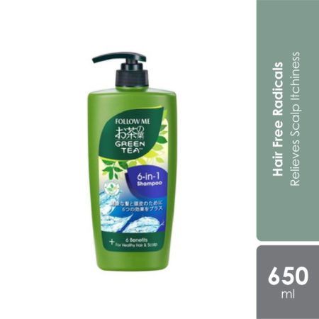 FOLLOW ME Green Tea Shampoo 6 In 1 650ml | Reduces Dandruff