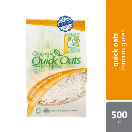 Radiant Organic Quick Oats 500G | 100% Organic Steel-Cut Oats