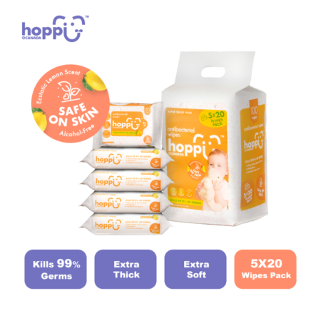 Hoppi Antibacterial Wet Wipes 20 Sheets 55