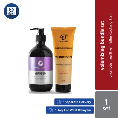 Essential Hair Care Volumizing Bundle Set | Volume Boost Shampoo 500ml + Deep Nourishing Conditioner 270ml