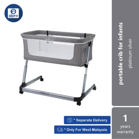 Crolla Stella Platinum Silver | Portable Crib For Infants