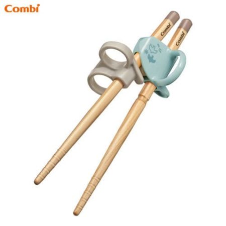 Combi Baby Education Wood Chopsticks Blue | For Right Hand