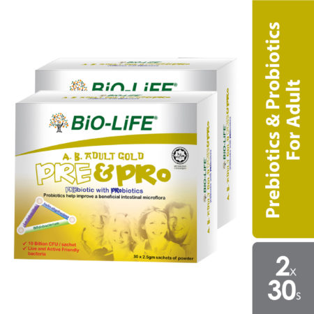 Bio-life A.B. Gold Prebiotic With Probiotic 2.5g 2x30 Sachet | For Adults