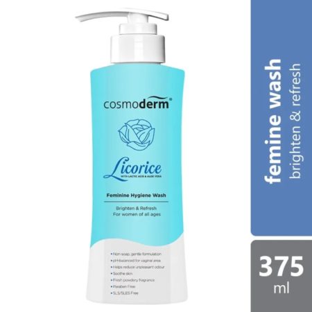 Cosmoderm Licorice Feminine Hygiene Wash 375ml | Brighten Skin Around Vaginal Area.