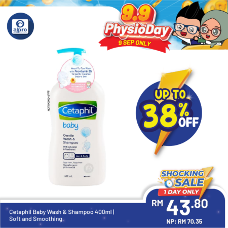 Cetaphil Baby Wash & Shampoo 400ml | Soft and Smoothing