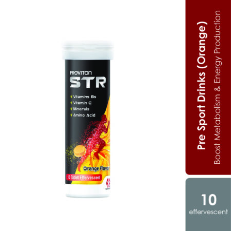 Proviton STR Pre-Sport Effervescent Orange Flavour 10s | Enhance Performance & Energy Production