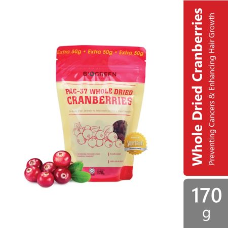 Biogreen Whole Dried Cranberries 170g | Preventing Cancers & Enchancing Hair Growth